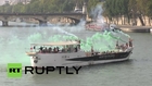 French Femen give bare breasted support to Greenpeace activists