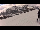 Caelan and Randy skiing to St. Martin-Belleville, France