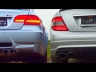 Mercedes C63 AMG SOUND vs BMW M3 E92 Exhaust Sound - The Difference V8 REVs Revving C204