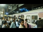 Mumbai Local Station on rush hours,fully crowded hard to alight or catch train.मुम्बई लोकल ट्रेन