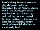 Naruto Manga Dub (Auditions Open!)