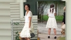 Katie Holmes se viste de blanco con su lindo traje clásico